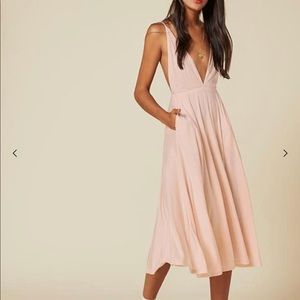 Reformation Naya Dress in soft pink
